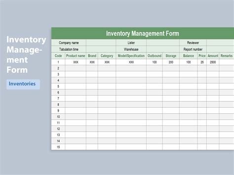 Inventory Management Template Excel