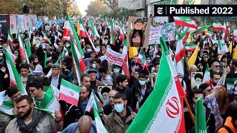 Iranian protesters marching in the streets