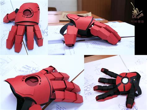 Papercraft Iron Man Glove Template Design