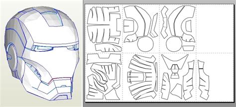 Iron Man Helmet Printable Template Final Result