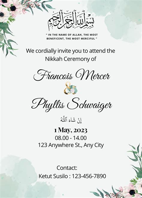 Islamic Wedding Invitation Templates Gallery Image 8