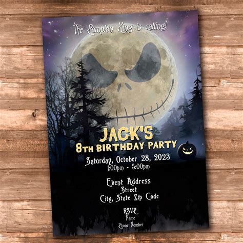 Jack Skellington Party Invitations