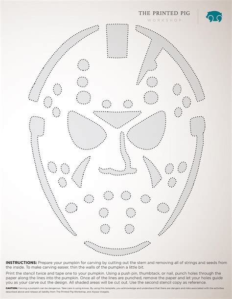 Jason pumpkin stencil design