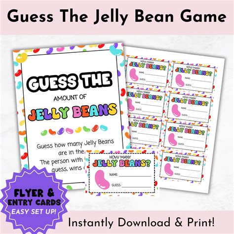 Jelly Bean Guessing Game Free Printable