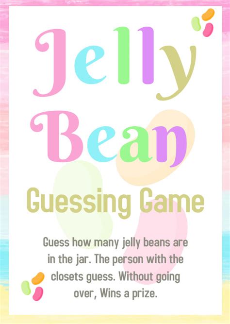 Jelly Bean Guessing Game Template Download