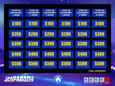 Jeopardy PowerPoint Template Game Board