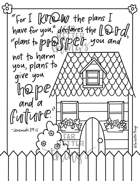 Jeremiah 29:11 Coloring Page