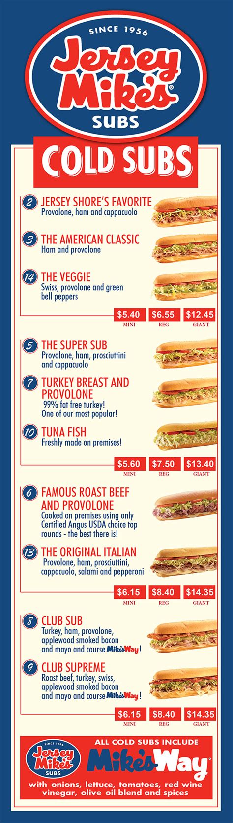 Jersey Mike's Menu Items