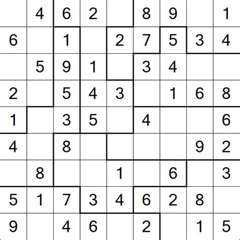 A Jigsaw Sudoku puzzle