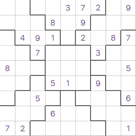 A solved Jigsaw Sudoku puzzle