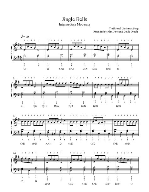 Jingle Bells Piano Sheet Music Intermediate