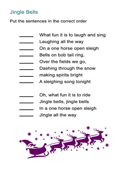 Jingle Bells Printable Activities Example