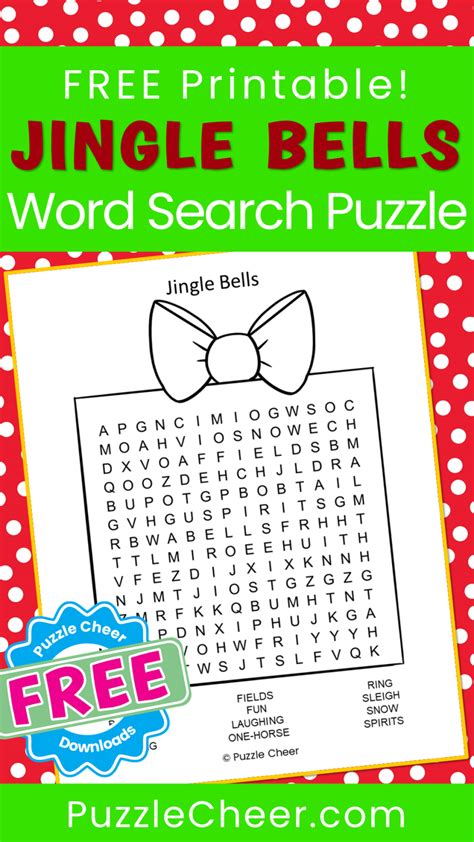 Jingle Bells Word Search Example