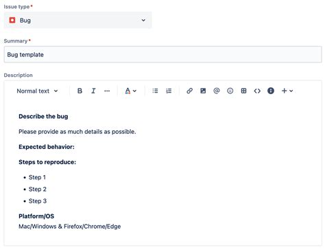 Jira Ticket Template Example 6