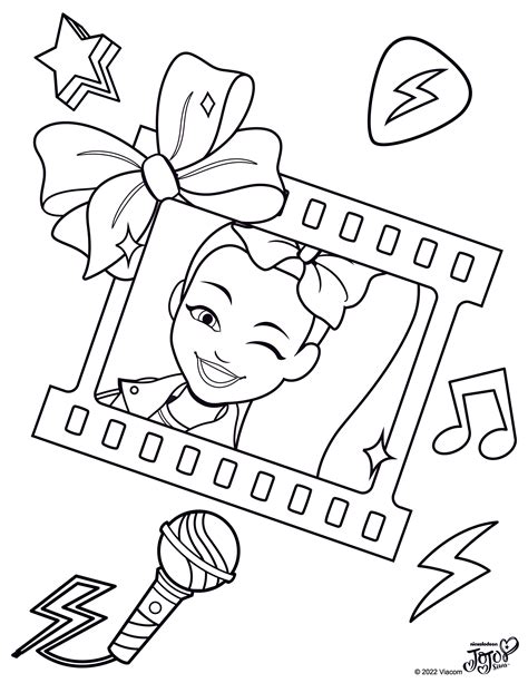 JoJo Siwa Coloring Page with Microphone