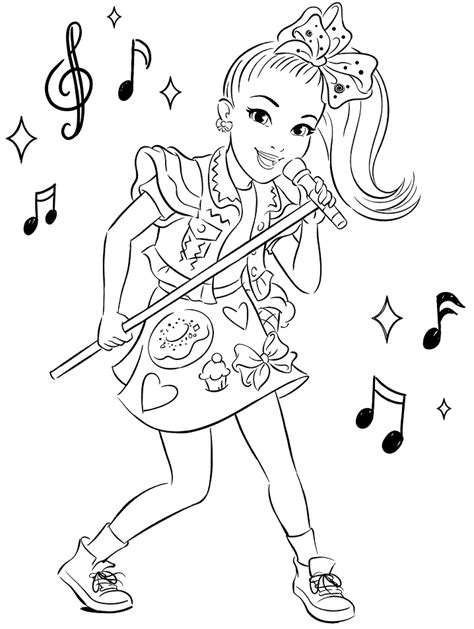 JoJo Siwa Coloring Page Singing