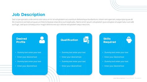 A job description PowerPoint template should be customized, used consistently, and reviewed and updated regularly