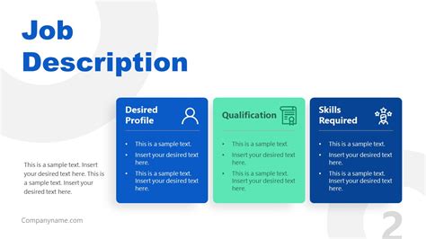 A job description PowerPoint template can help streamline the hiring process and attract the right candidates