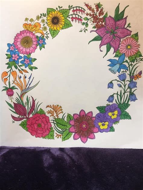 Johanna Basford Coloring Pages Floral Wreath