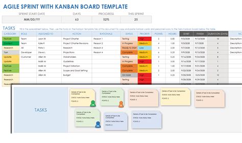 Kanban Board Excel Template Example