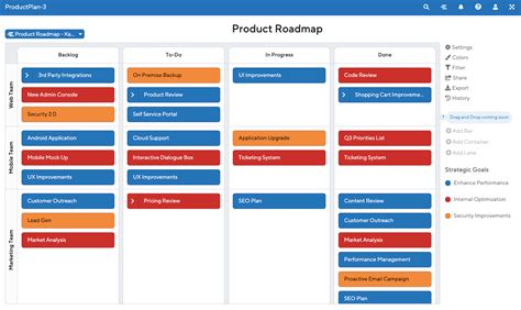 Kanban-Style Roadmap Template