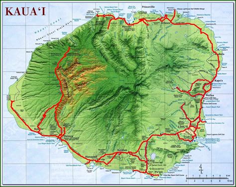 Kauai Road Map Image