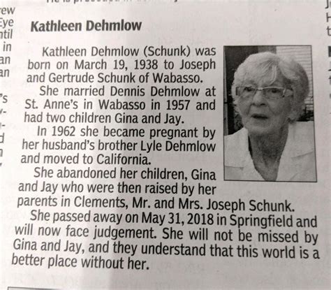 Example of a Kenosha Obituary