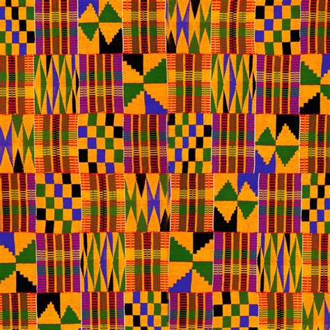 Traditional Kente cloth pattern with animals