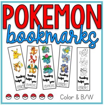 Kids Reading with Pokémon Bookmark