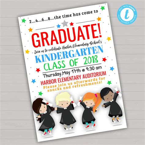 Kindergarten Graduation Invitation Templates