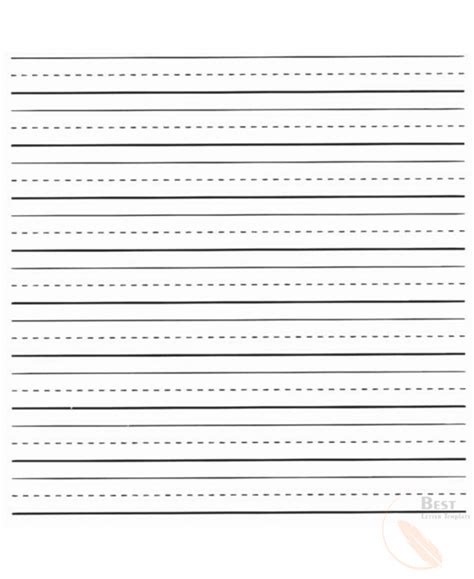 Kindergarten printable lined papers for drawing and coloring