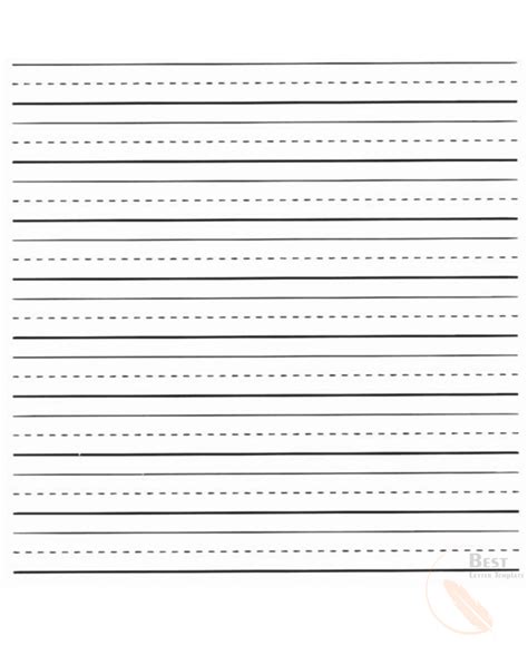 Kindergarten printable lined papers for music education