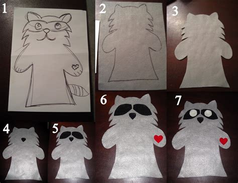 Kissing Hand Raccoon Puppet Design Ideas