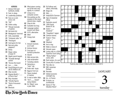 LA Times Sunday Crossword Printable Edition Image 1