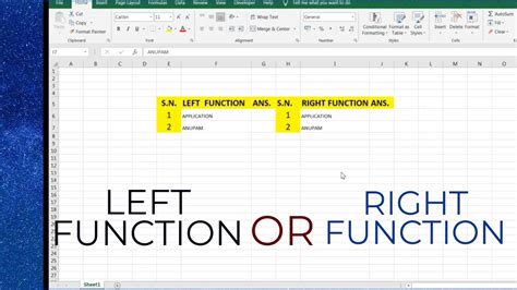 Using the LEFT and RIGHT functions in Excel