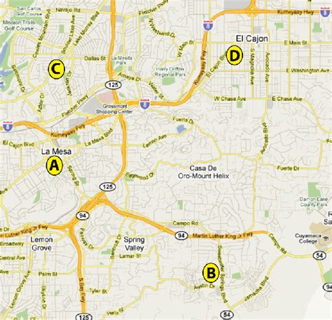 La Mesa Zip Code 91942 Map