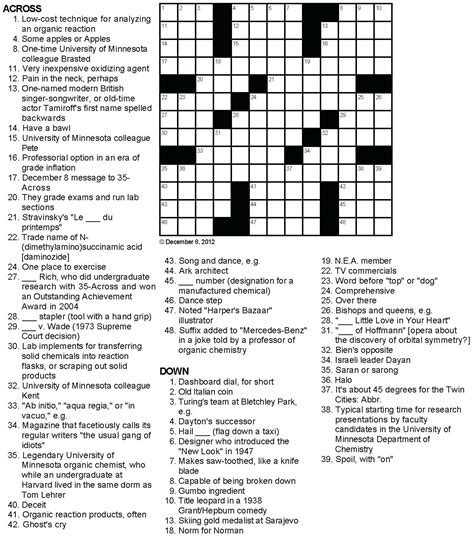 LA Times Crossword Puzzle Example