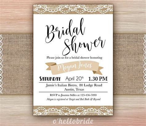 Lace bridal shower invitation template