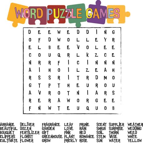 Large print word search designed for entertainment