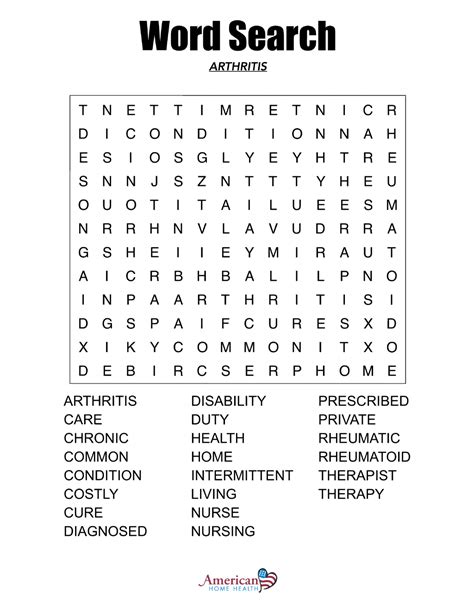 Large print word search designed to improve vocabulary