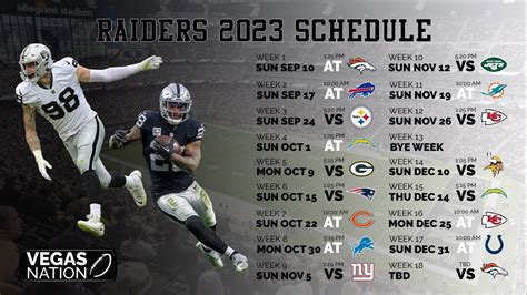 Las Vegas Raiders 2023 Schedule Printable 1