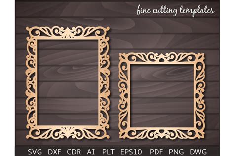 Laser Cut Picture Frame Template Abstract Shapes