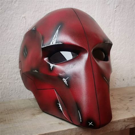 Leather Red Hood Helmet