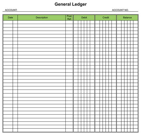 An accounts receivable ledger sheet template