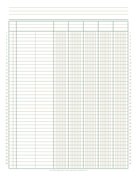 A cash flow ledger sheet template