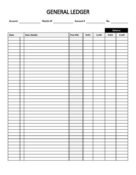 A income statement ledger sheet template