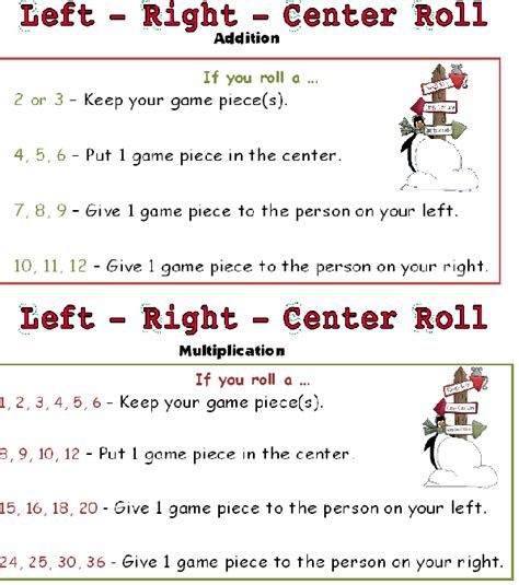 Left Center Right Game Rules