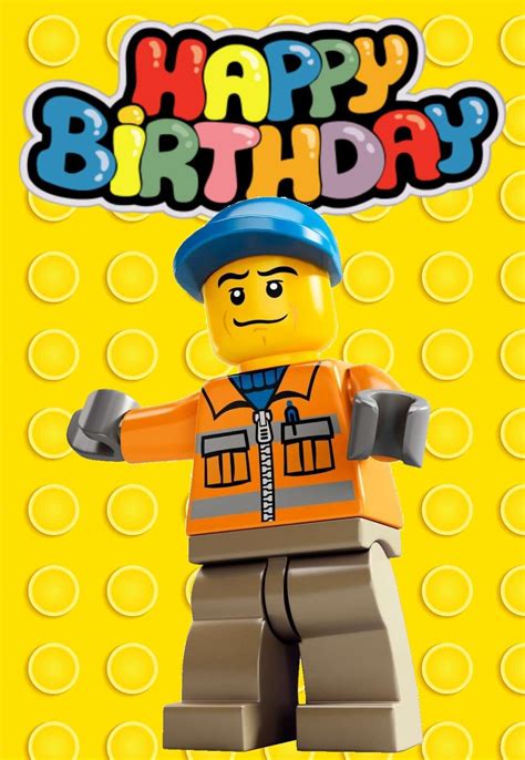 Lego Printable Birthday Card For Kids