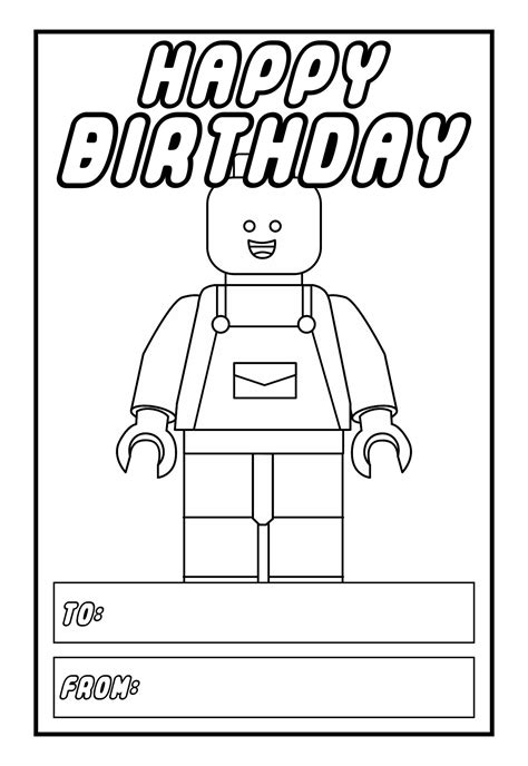 Lego Printable Birthday Card Design