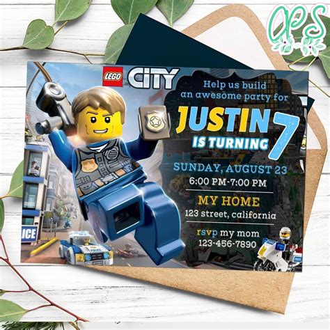 Lego City Invitation Template